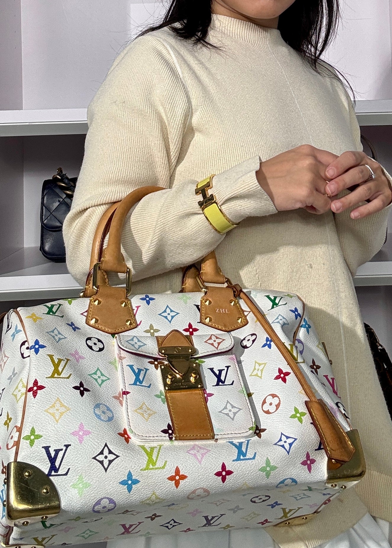 Louis Vuitton x Takashi Murakami Speedy 30 Multicolor Blanc
