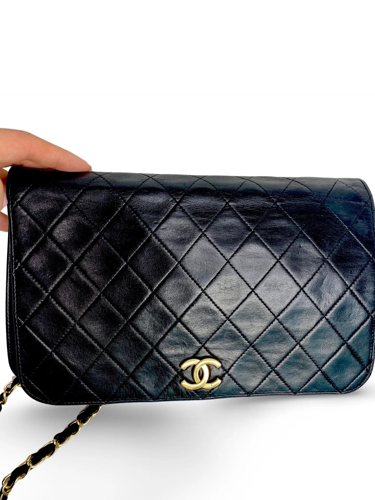 Vintage Chanel Full Flap Bag Black