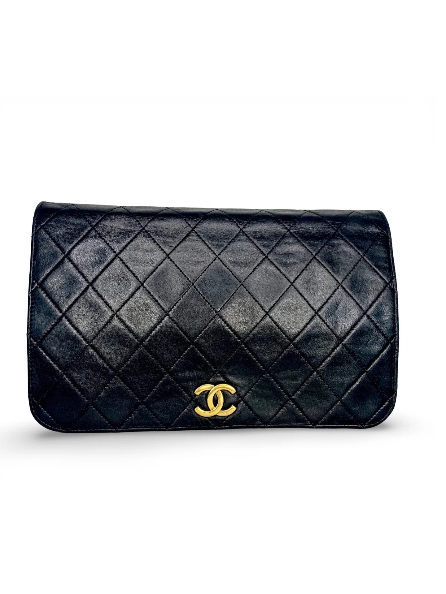 Vintage Chanel Full Flap Bag Black