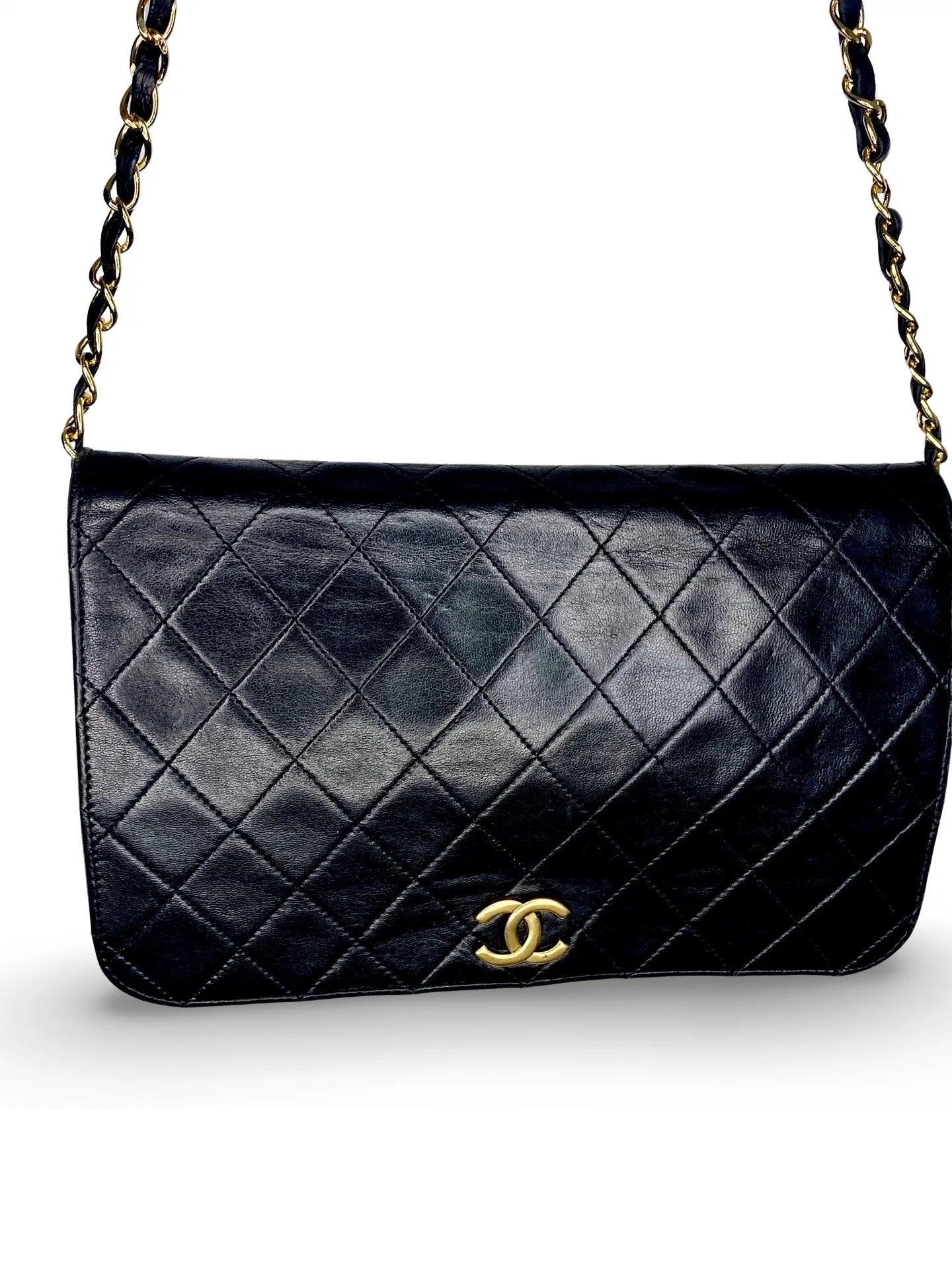 Vintage Chanel Full Flap Bag Black