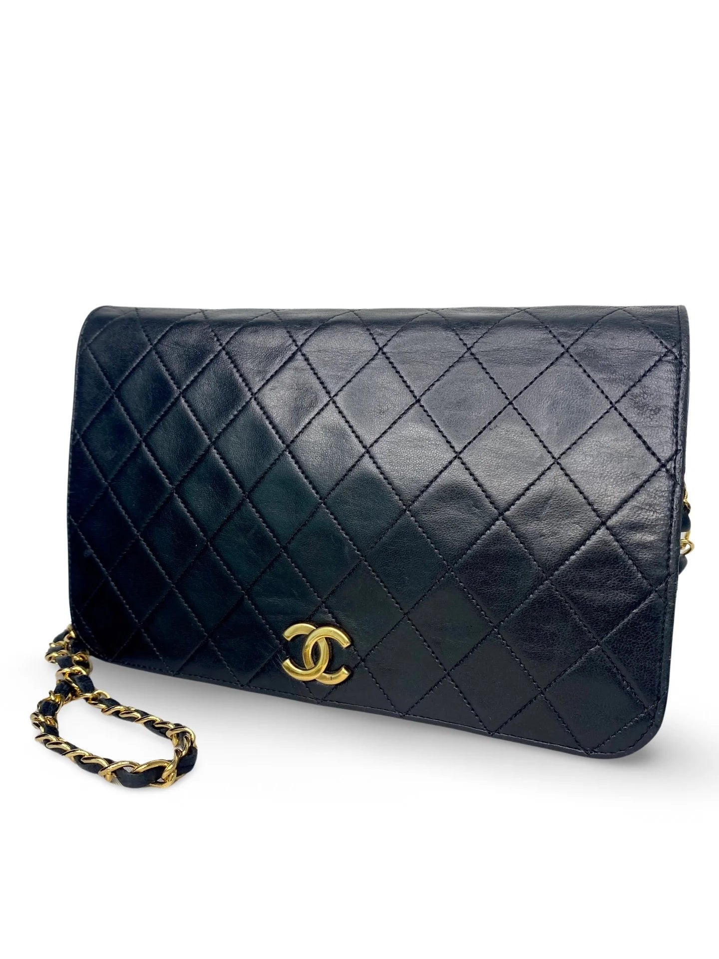 Vintage Chanel Full Flap Bag Black