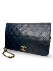 Vintage Chanel Full Flap Bag Black