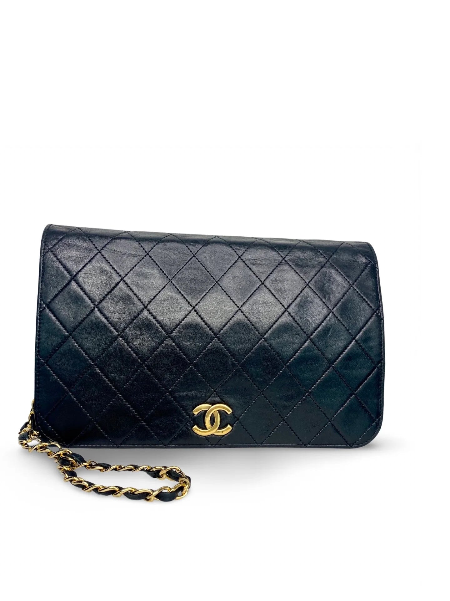 Vintage Chanel Full Flap Bag Black