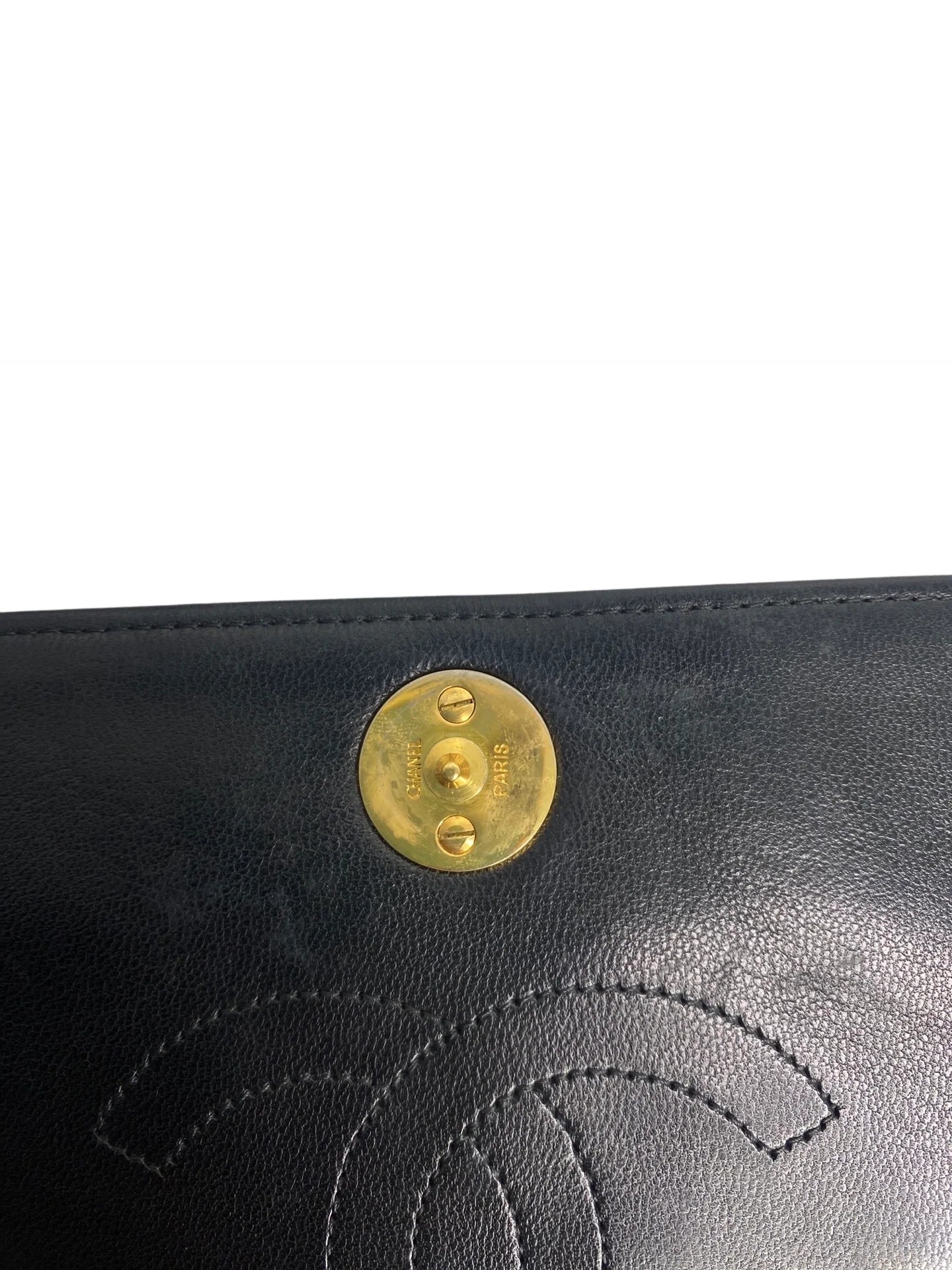 Vintage Chanel Full Flap Bag Black