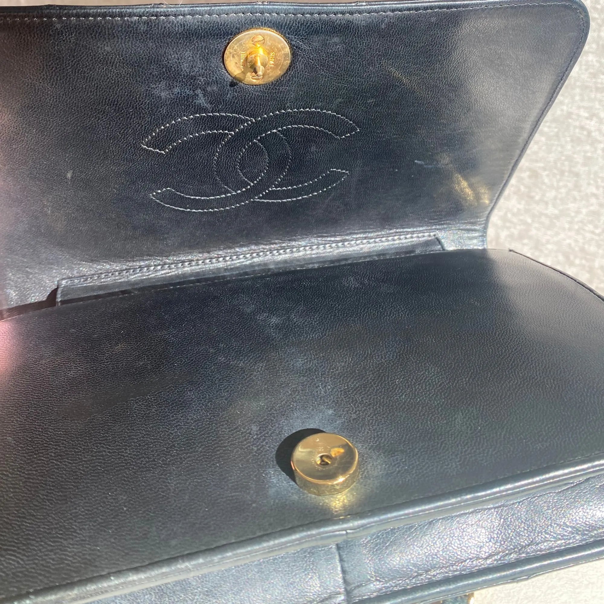 Vintage Chanel Full Flap Bag Black