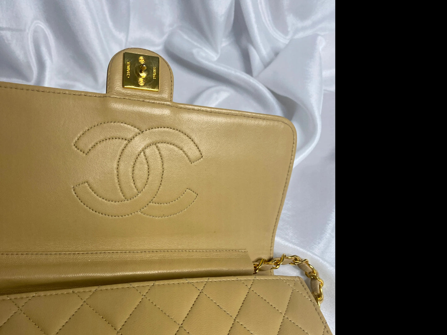 Chanel Single Flap Bag Beige GWH SMALL