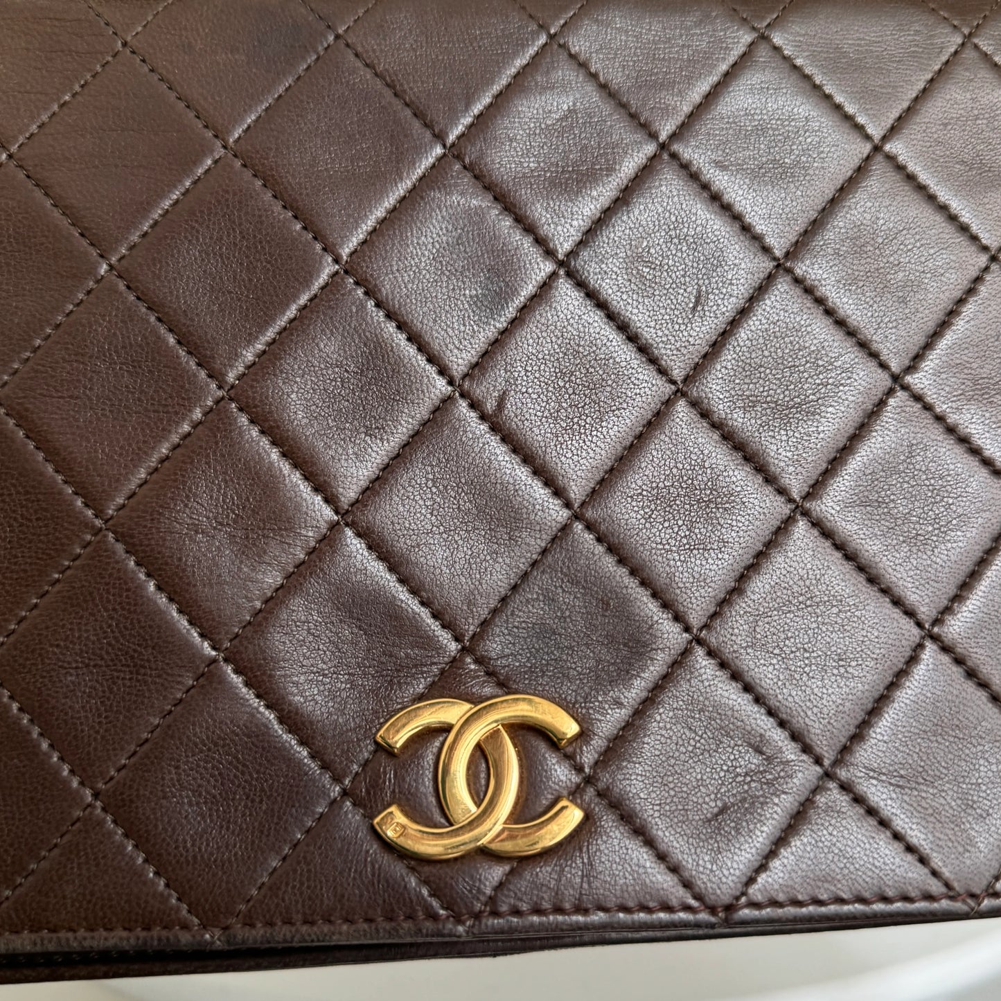 Chanel Full Flapbag Bruin SMALL 24k ghw