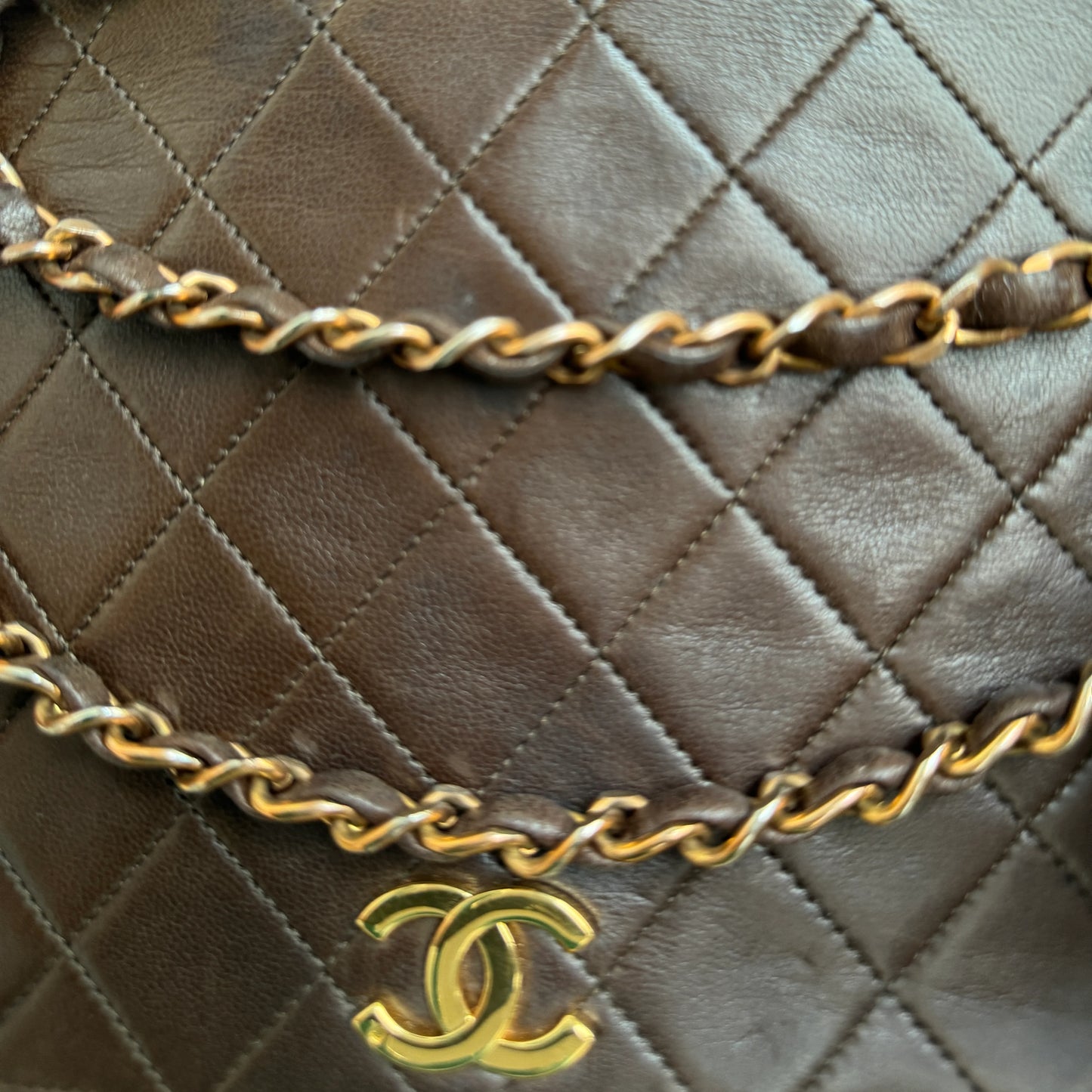 Chanel Full Flapbag Bruin SMALL 24k ghw