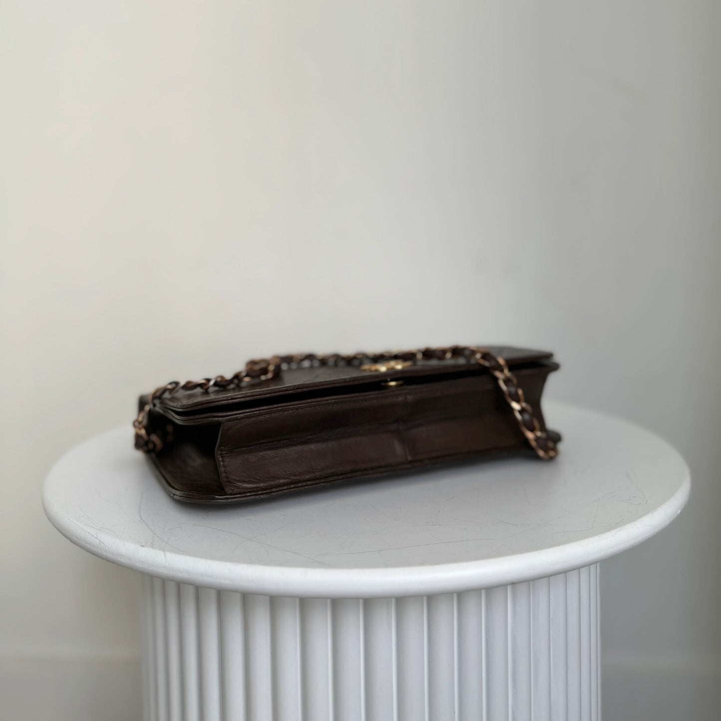 Chanel Full Flapbag Bruin SMALL 24k ghw