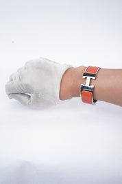 Hermès Clic Clac Oranje Silver (maat 16)