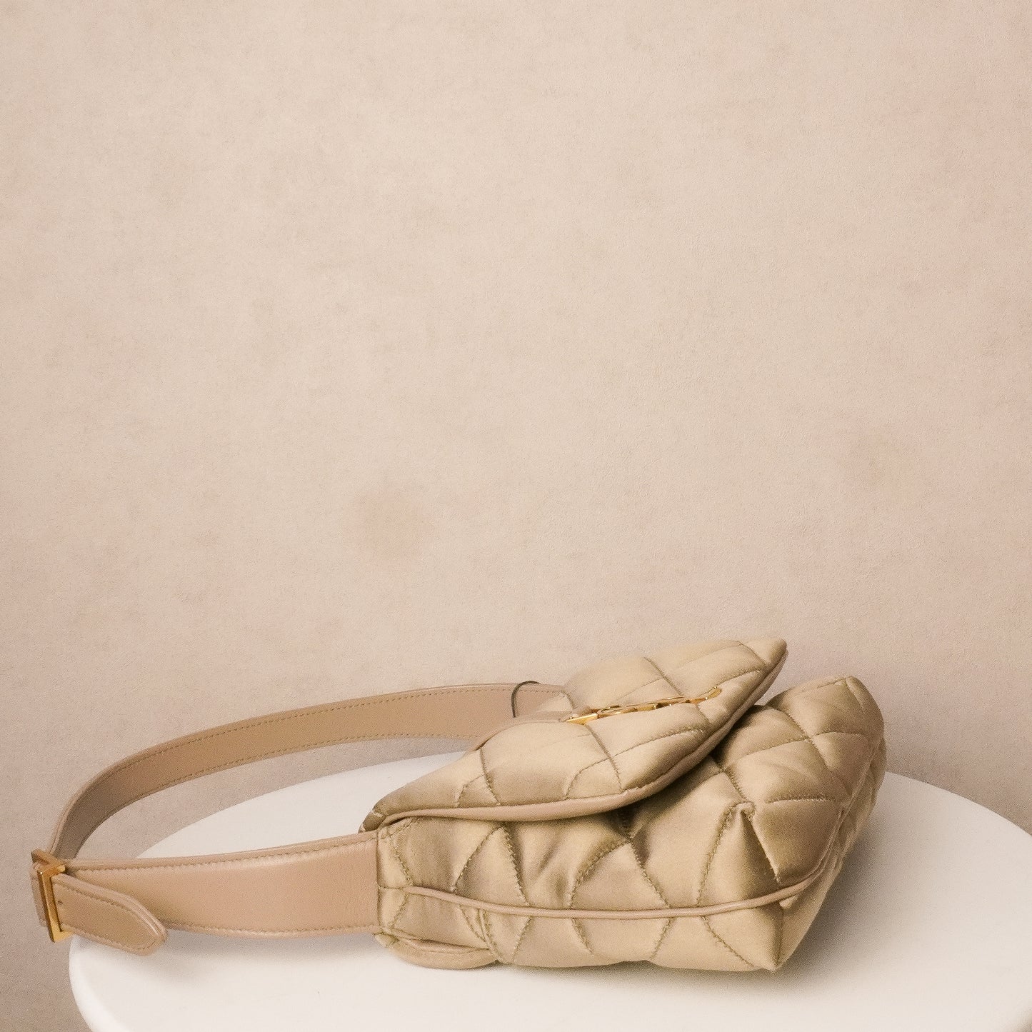 Saint Laurent YSL Mouse Quilted Satin Le 57 Hobo Bag