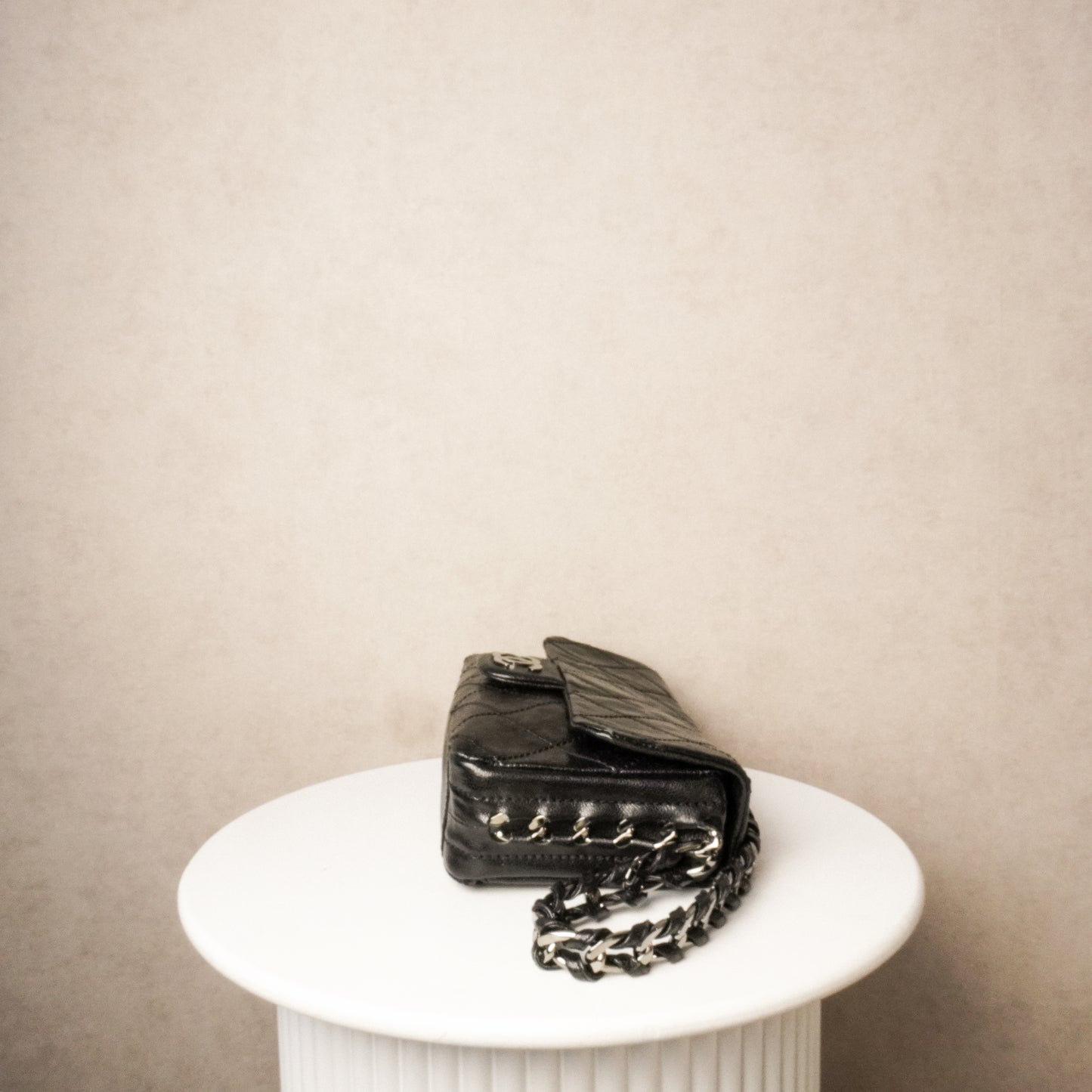 Chanel Glazed Caviar Quilted Modern Chain Flap Black