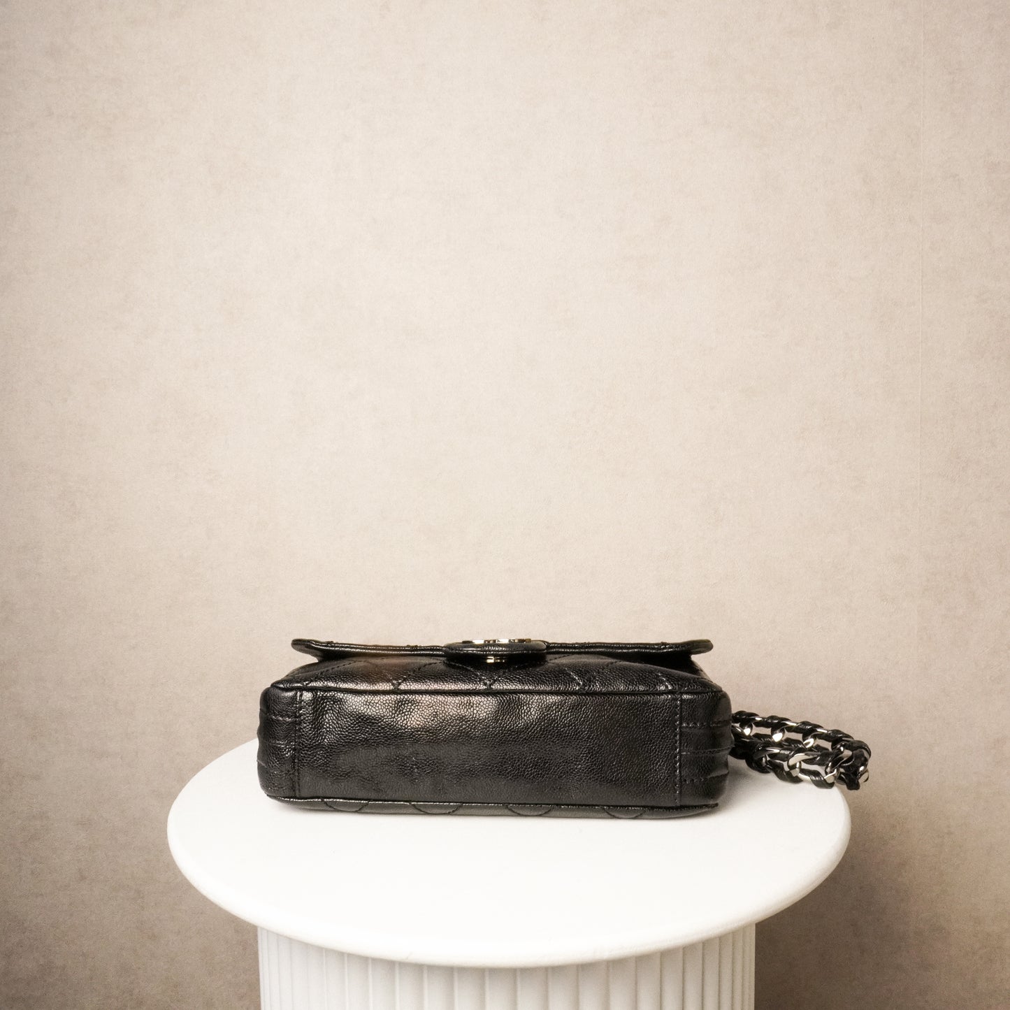 Chanel Glazed Caviar Quilted Modern Chain Flap Black