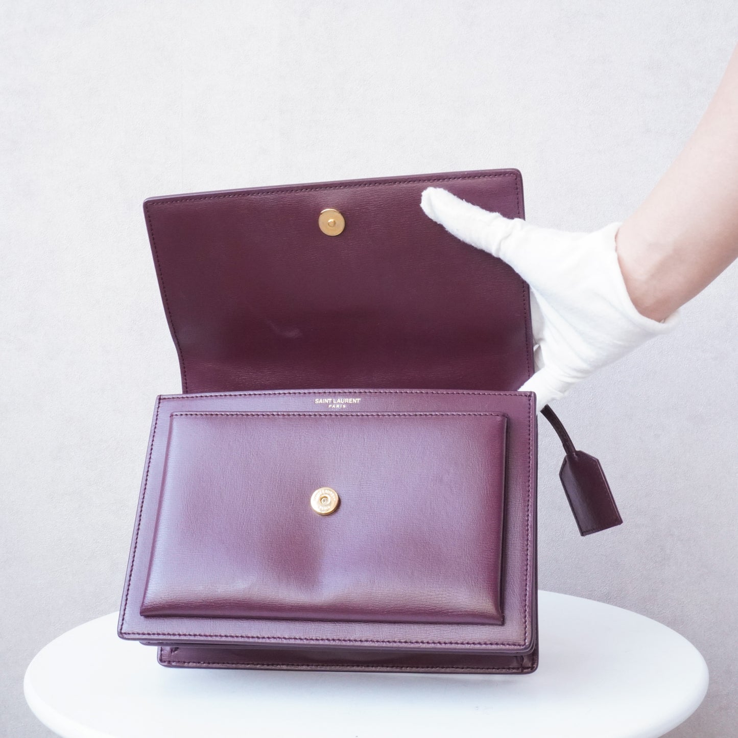Saint Laurent Paris Sunset Burgundy Tas