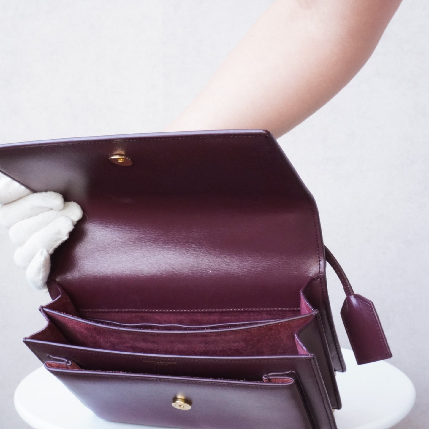 Saint Laurent Paris Sunset Burgundy Tas
