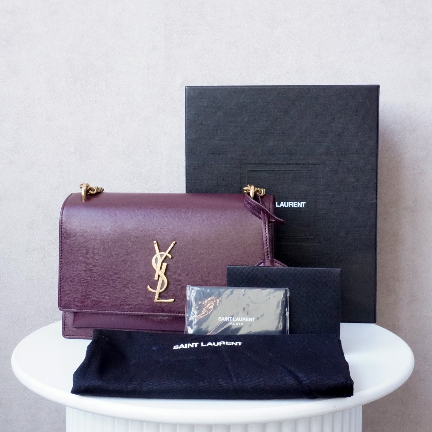 Saint Laurent Paris Sunset Burgundy Tas