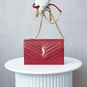 Saint Laurent Paris Cassandra red crossbody tas