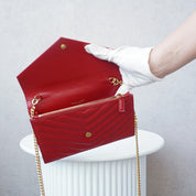 Saint Laurent Paris Cassandra red crossbody tas