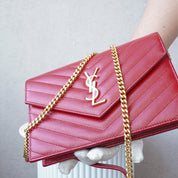 Saint Laurent Paris Cassandra red crossbody tas
