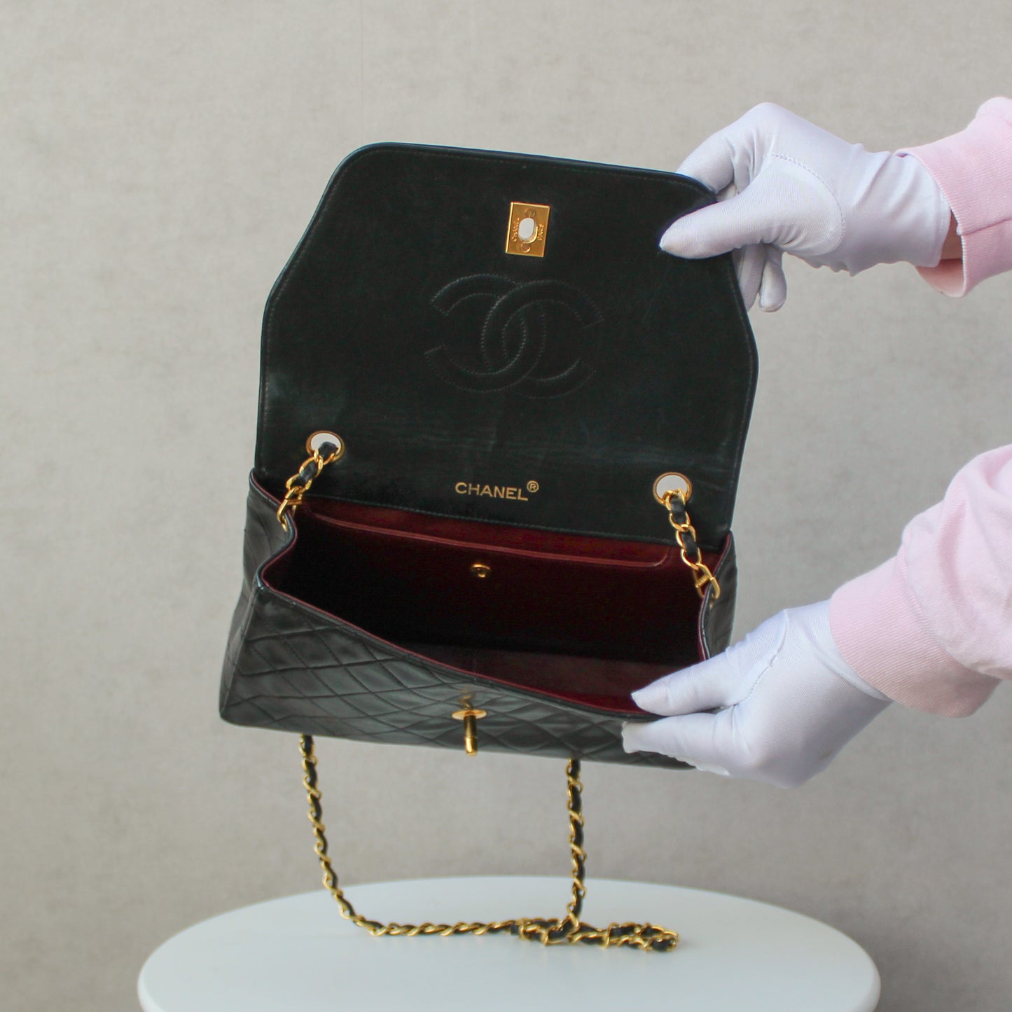 Chanel Single Flapbag Trapeze crossbody 24k ghw
