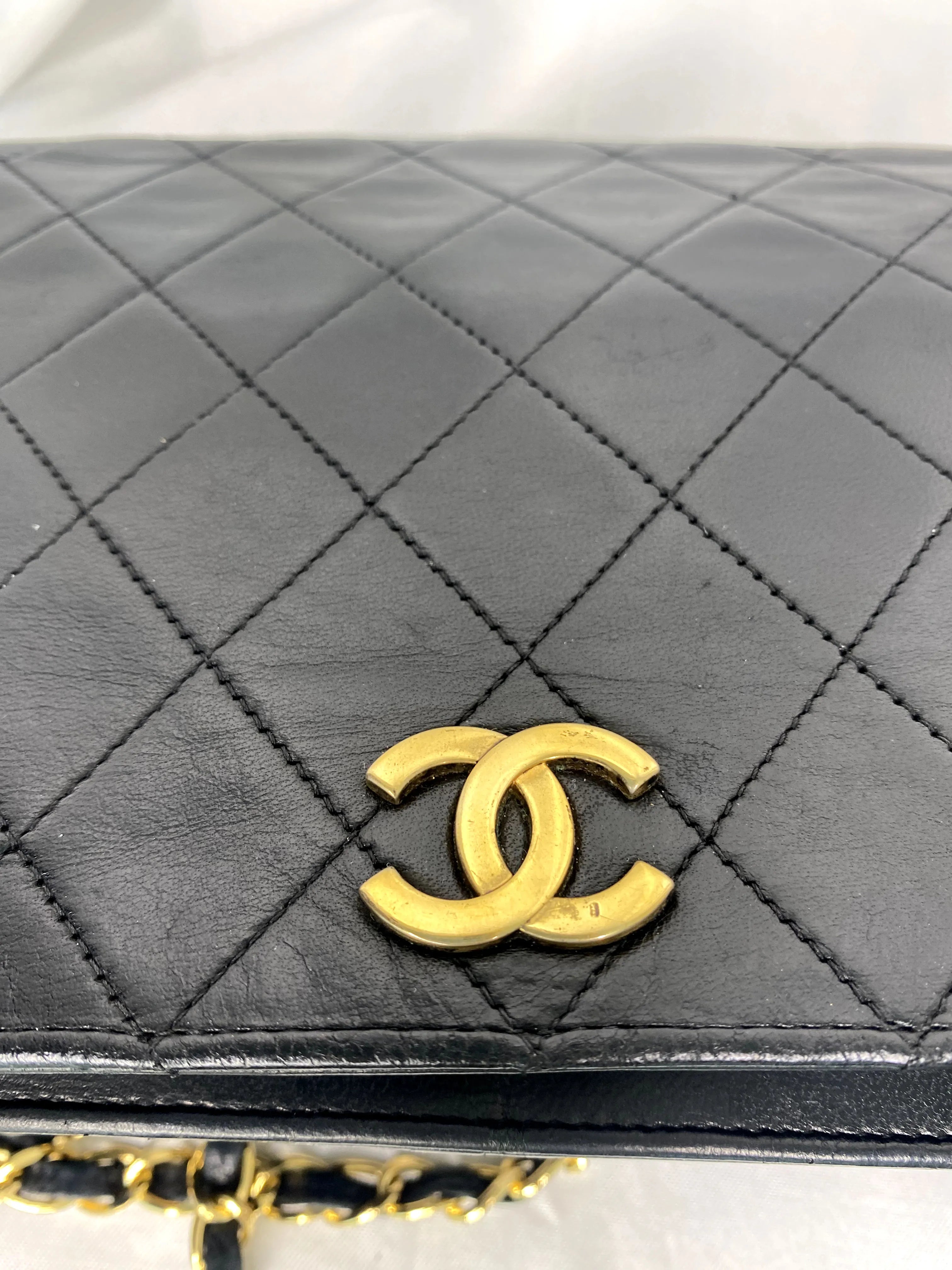 Vintage Chanel Full Flap Bag Black