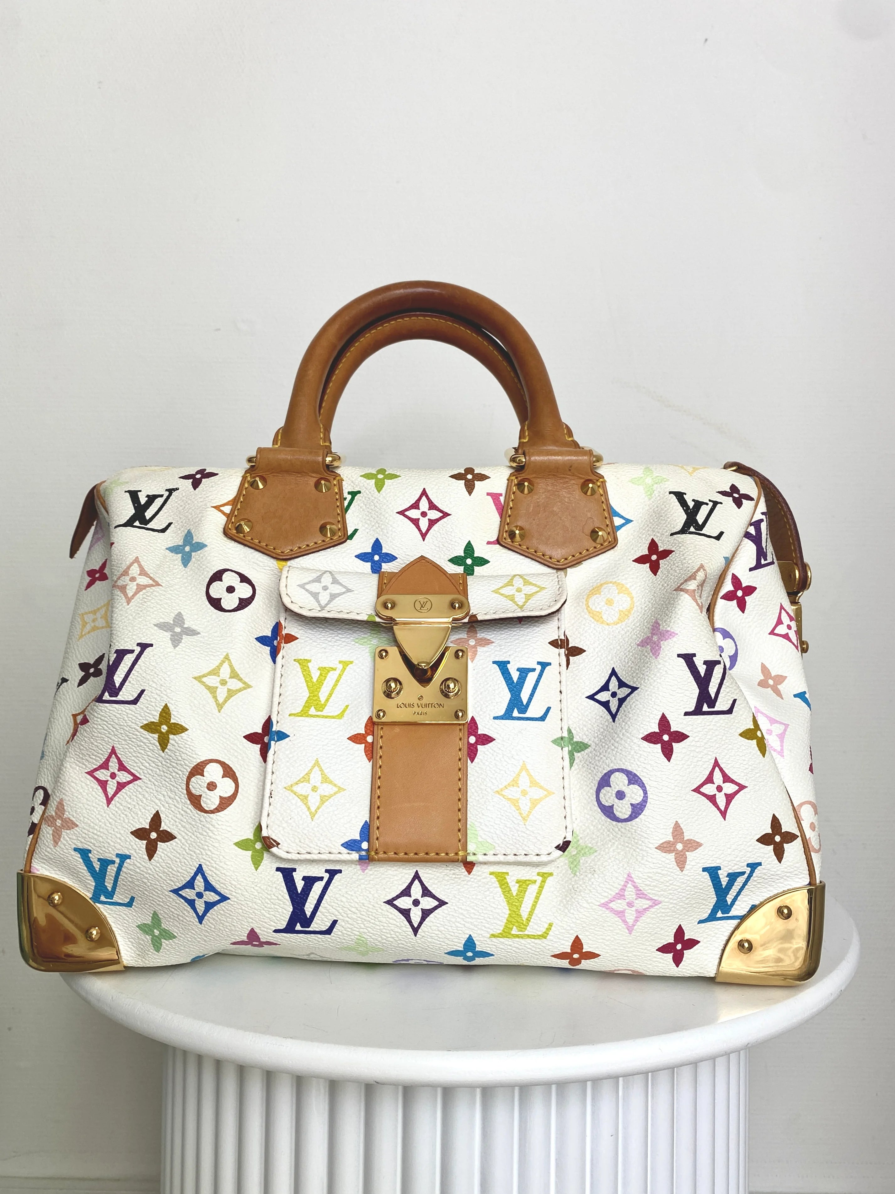 Louis Vuitton Speedy 30 Multicolor White Limited Edition – The