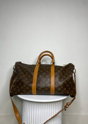 Louis Vuitton Keepall 45 Bandoulière + naamtag en slotje