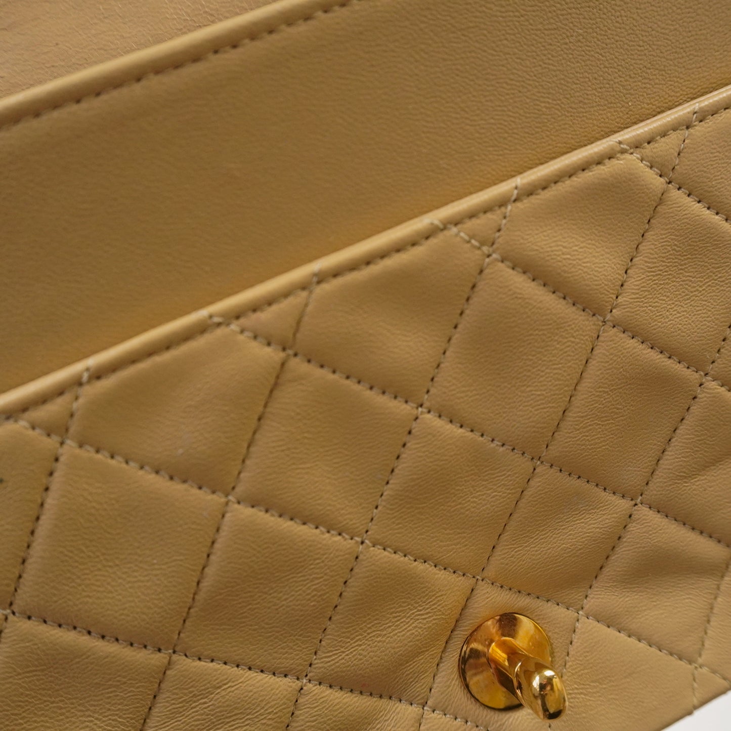 Chanel Single Flap Double Chain Beige tas