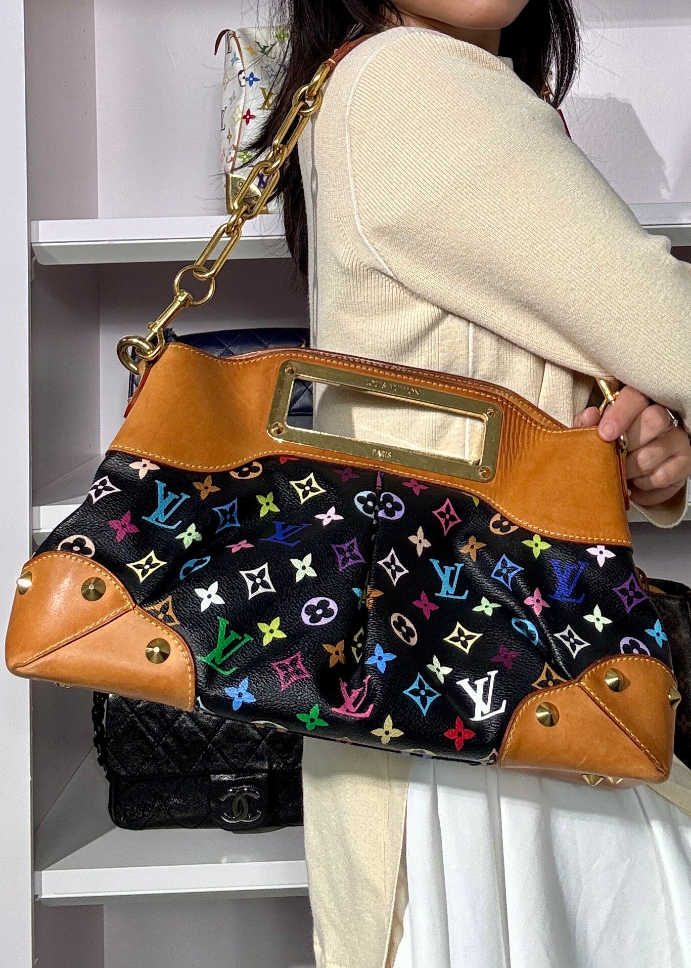 Louis Vuitton x Takashi Murakami Judy MM Multicolor Noir