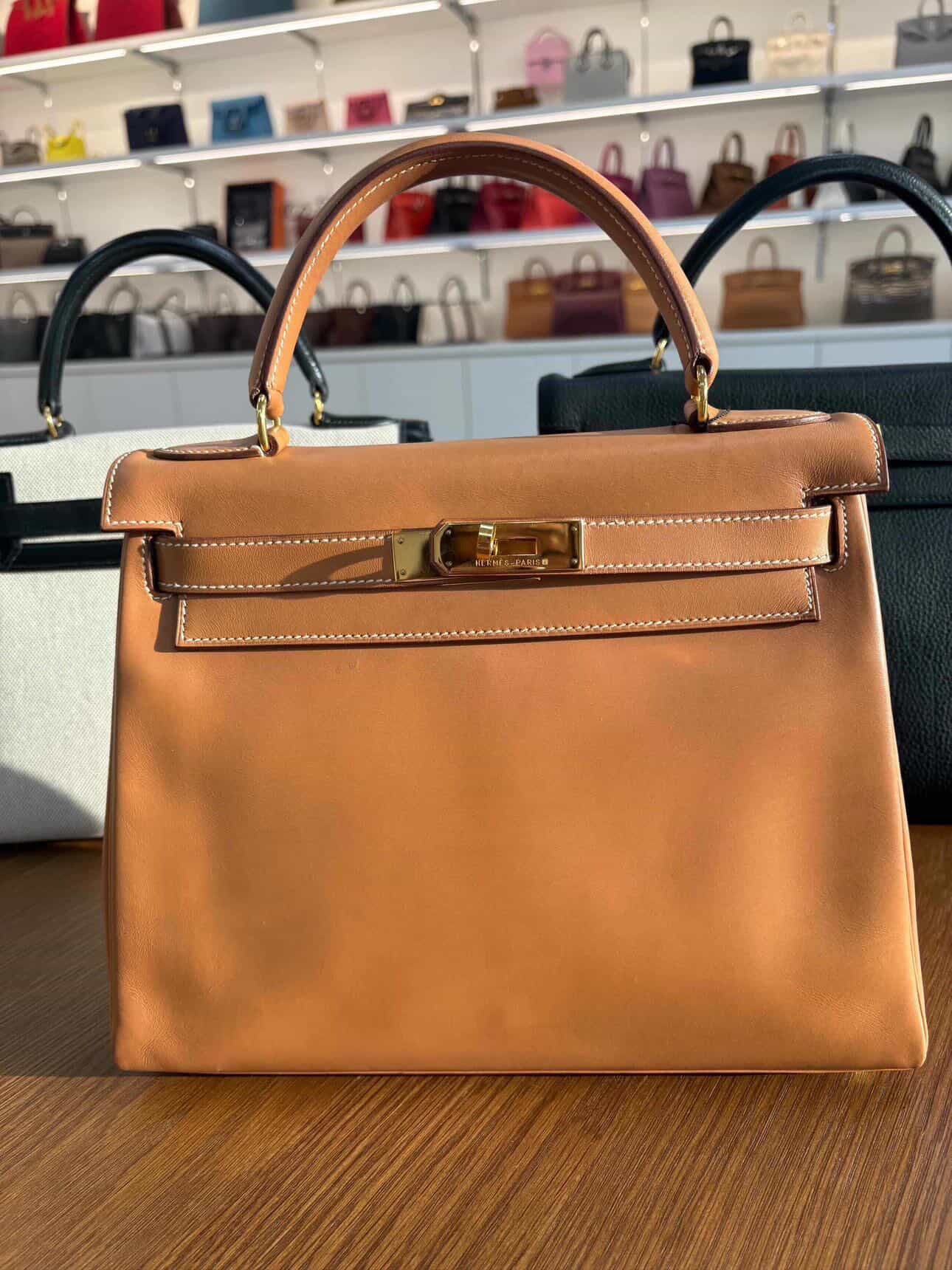 Kelly 28 Box Calf Natural