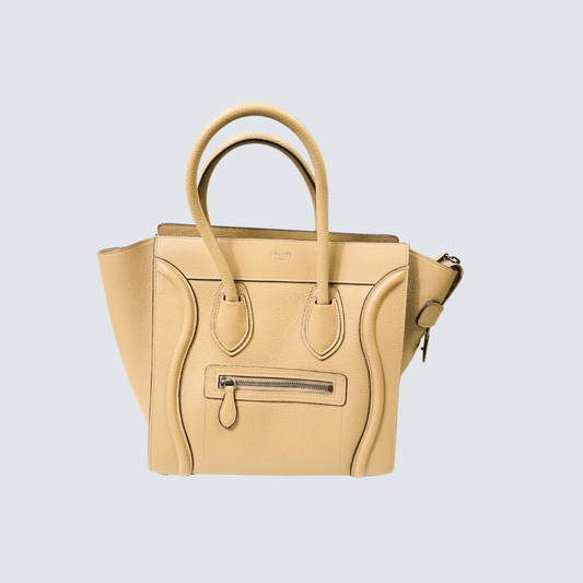 Celine Micro Luggage Shopper Beige + dustbag