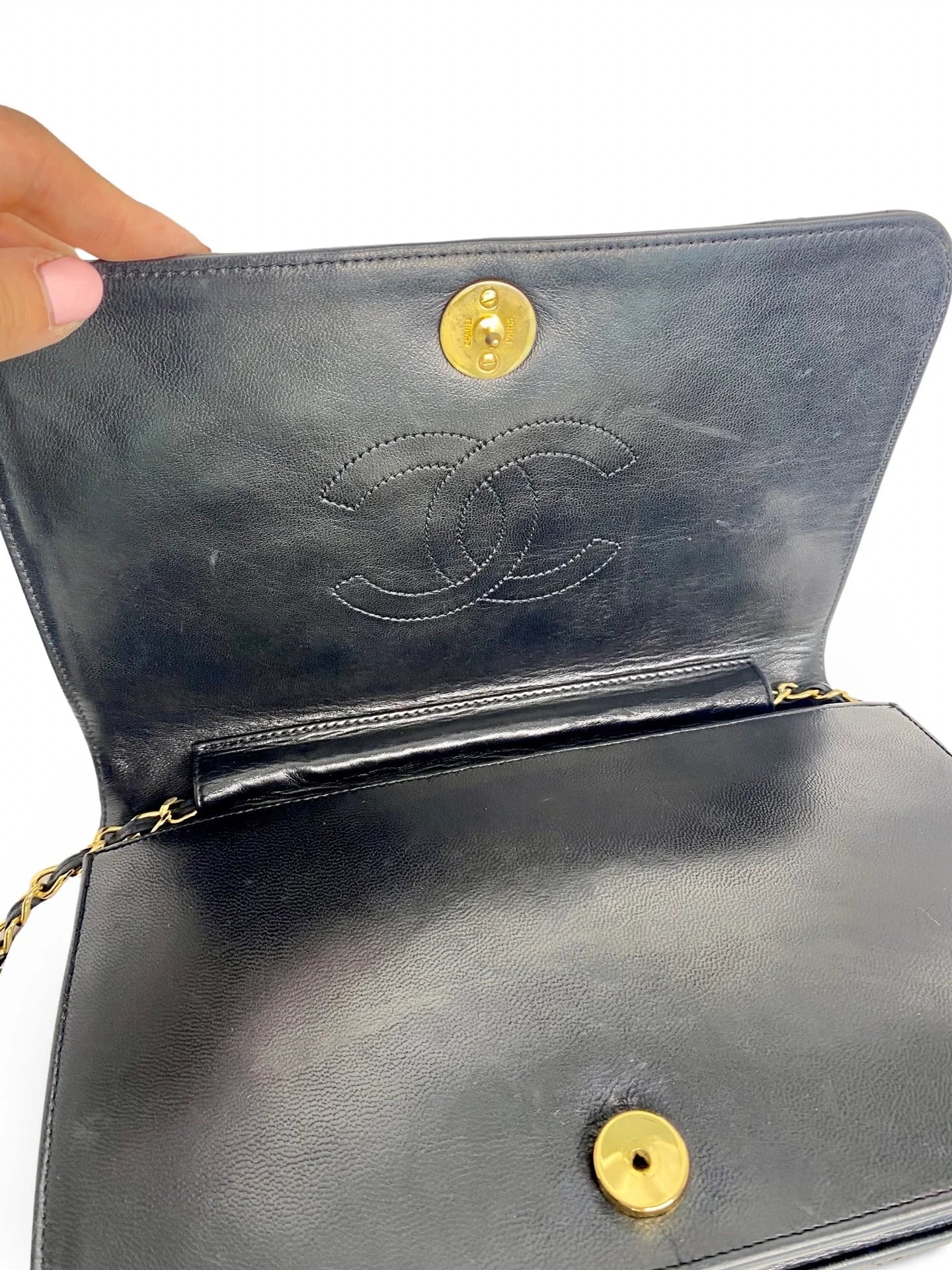 Vintage Chanel Full Flap Bag Black