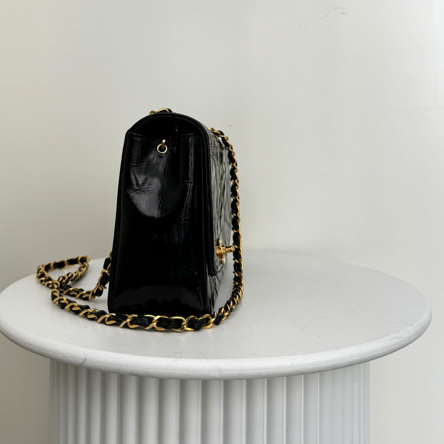 Chanel Diana tas lakleer, 24k ghw