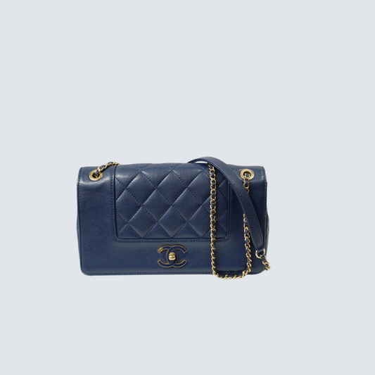 Chanel Mademoiselle Crossbod Bag Navy Blue