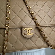 Chanel Single Flapbag Small 24k ghw Dark Beige