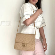 Chanel Single Flapbag Small 24k ghw Dark Beige