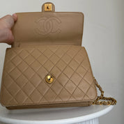 Chanel Single Flapbag Small 24k ghw Dark Beige