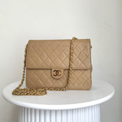 Chanel Single Flapbag Small 24k ghw Dark Beige