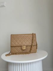 Chanel Single Flapbag Small 24k ghw Dark Beige