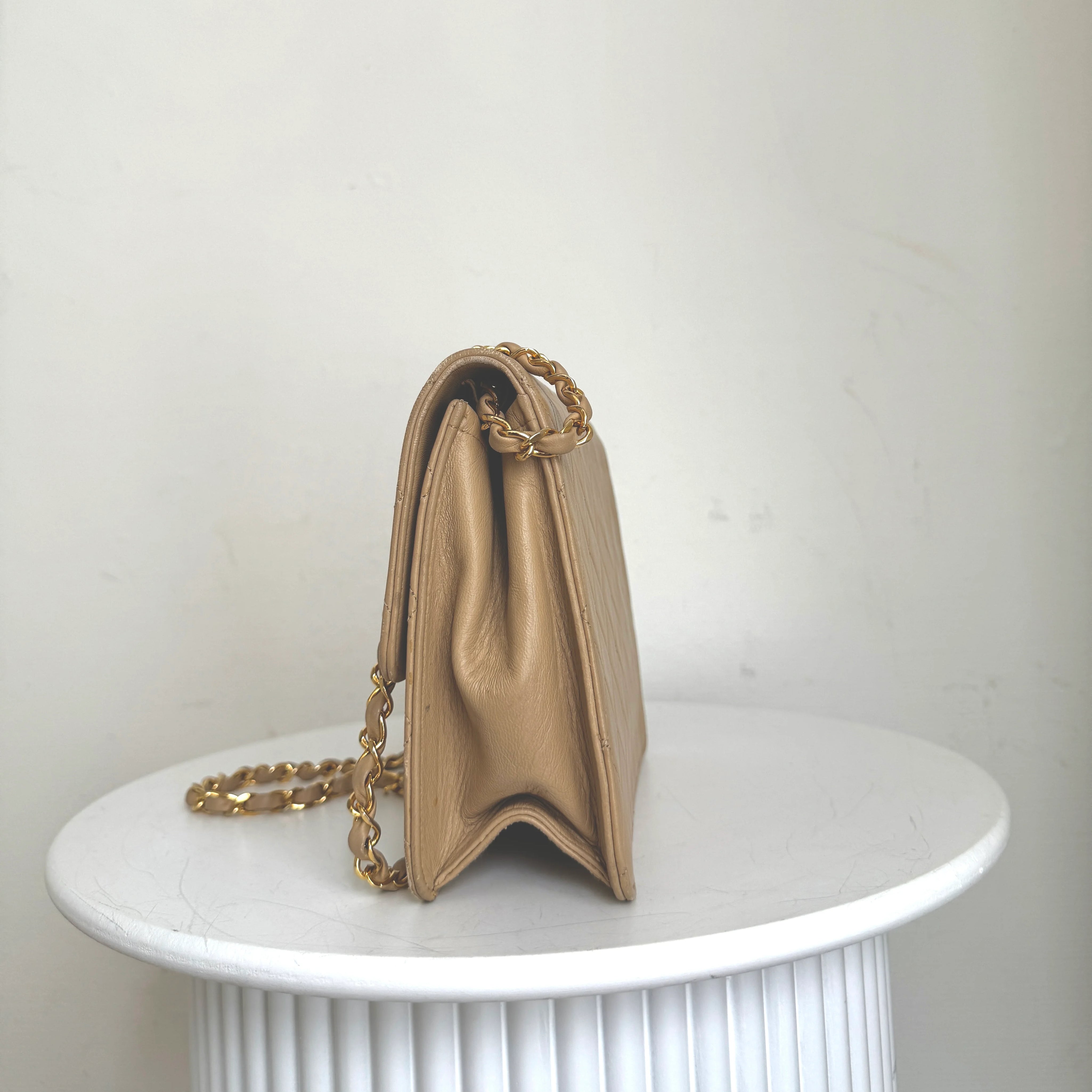 Chanel Single Flapbag Small 24k ghw Dark Beige