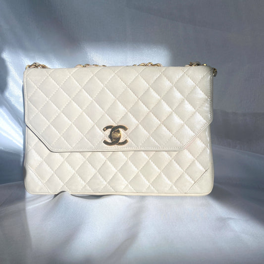Chanel Single Flap Bag Creme GWH SMALL