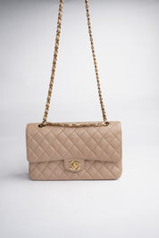 Chanel Classic Flapbag Medium Caviar Beige 24k GHW
