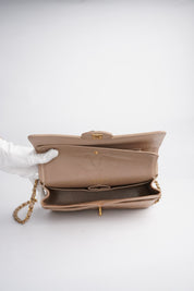 Chanel Classic Flapbag Medium Caviar Beige 24k GHW