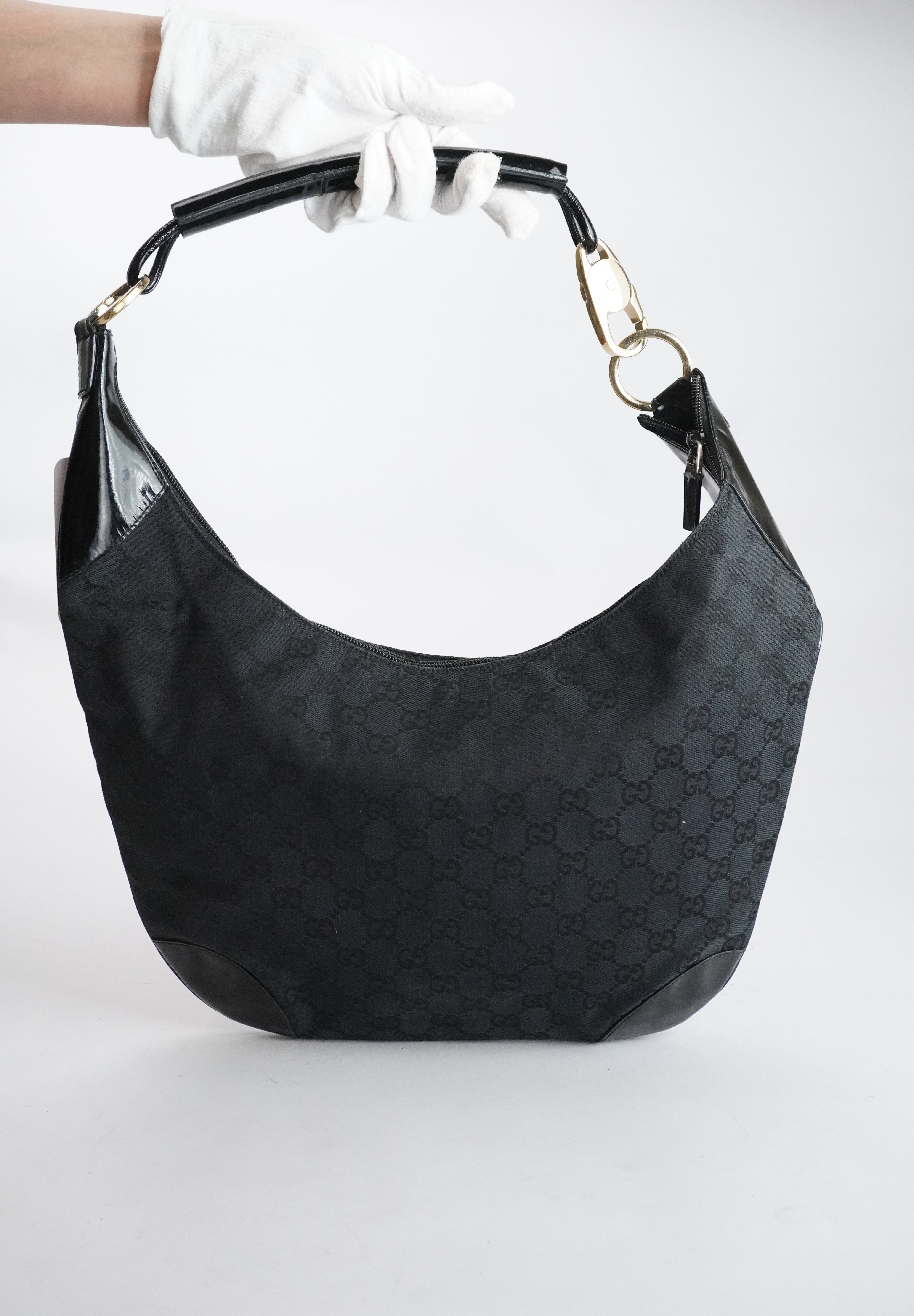 GUCCI GG Canvas Hobo Black