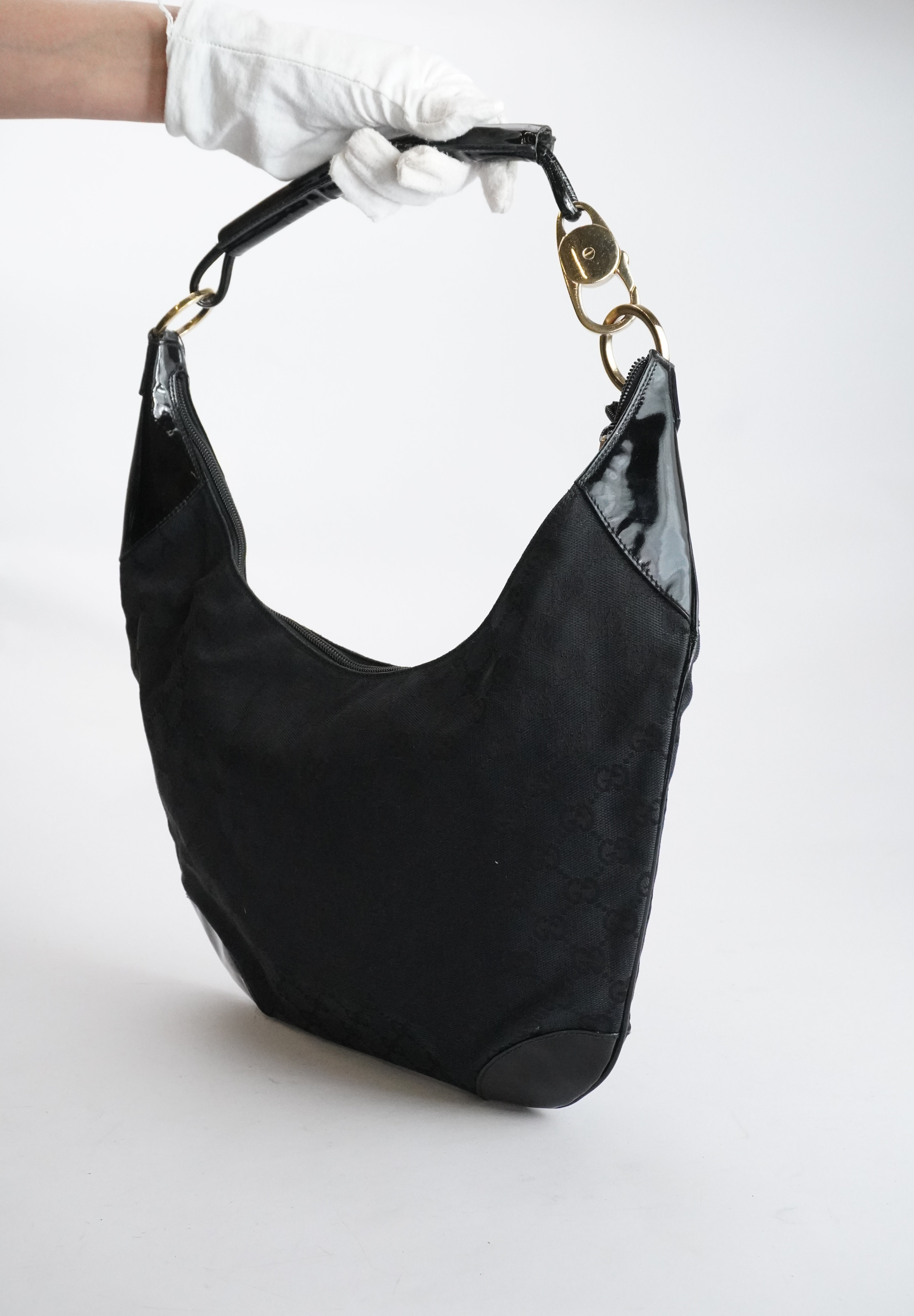 GUCCI GG Canvas Hobo Black