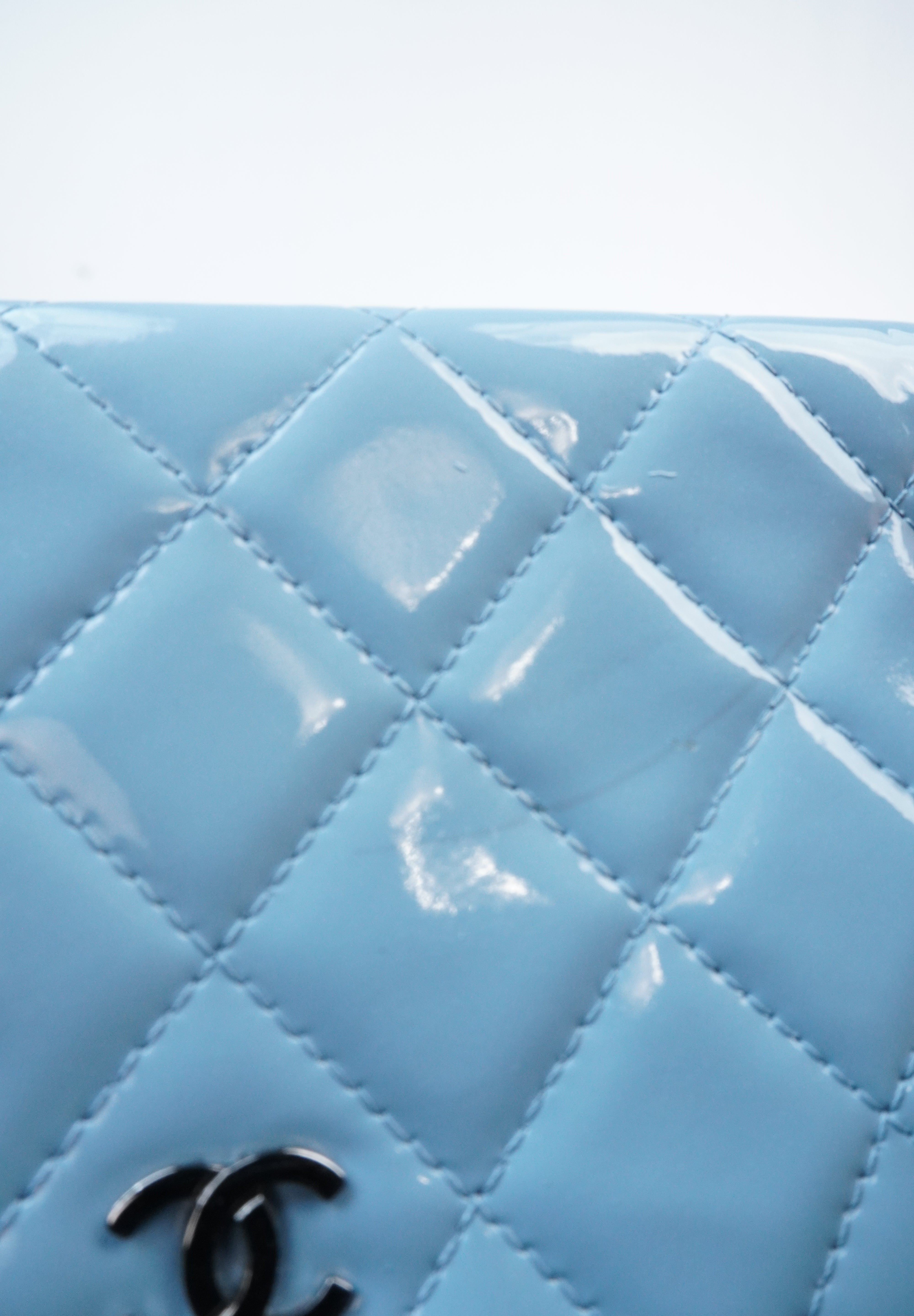 Chanel WOC Babyblue Patent Leather