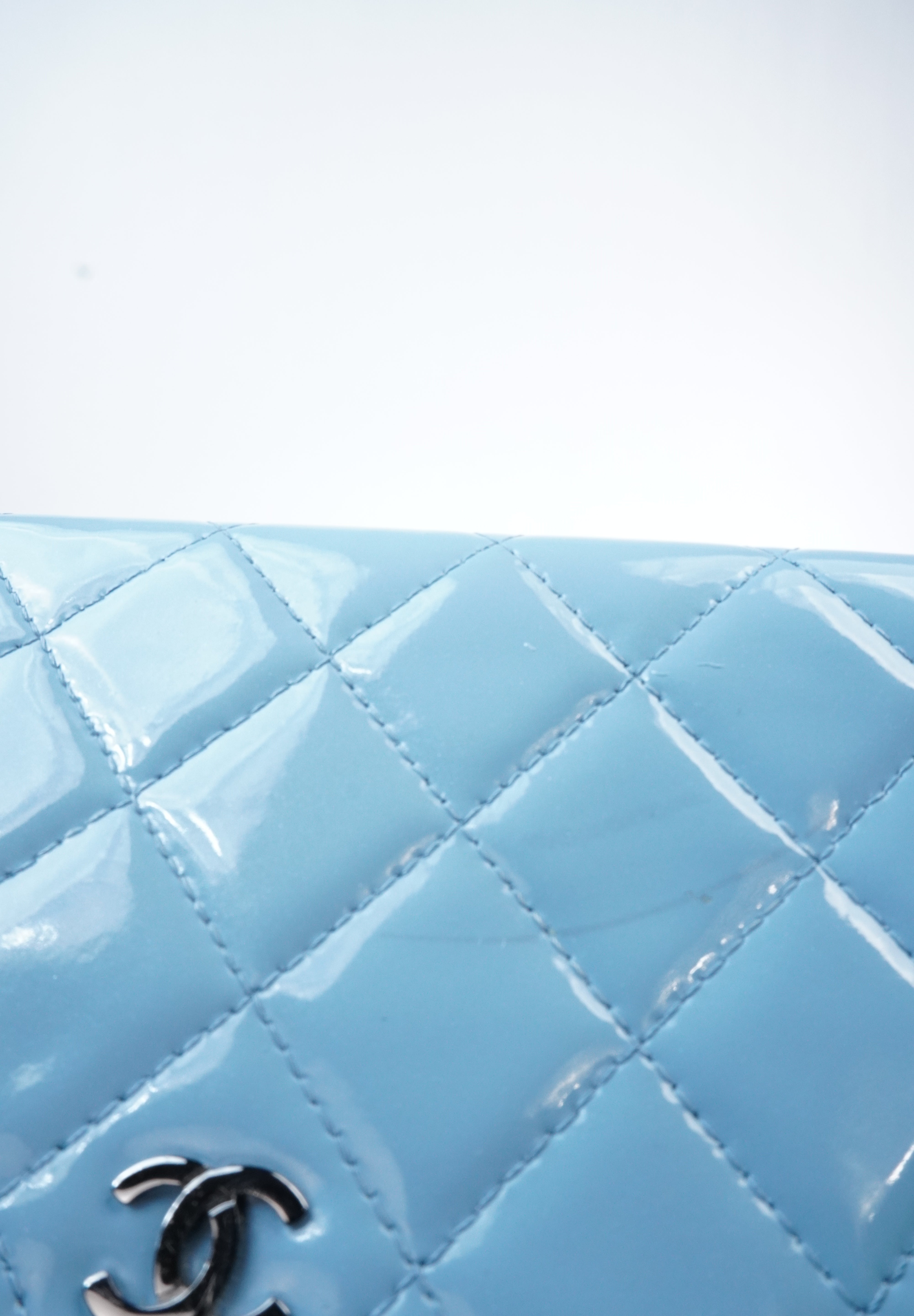 Chanel WOC Babyblue Patent Leather