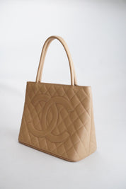 CHANEL Medallion Tote Beige Caviar