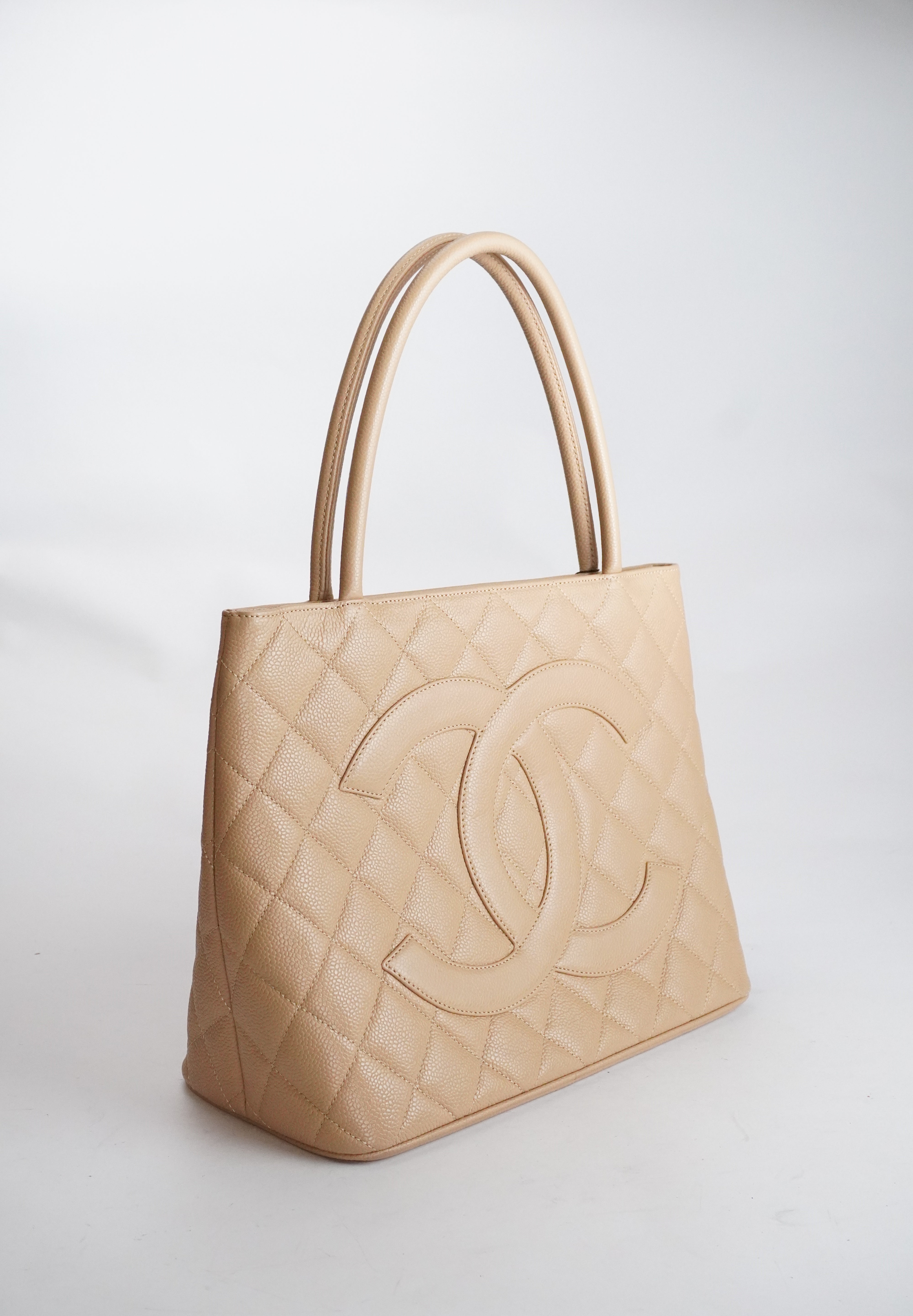 CHANEL Medallion Tote Beige Caviar