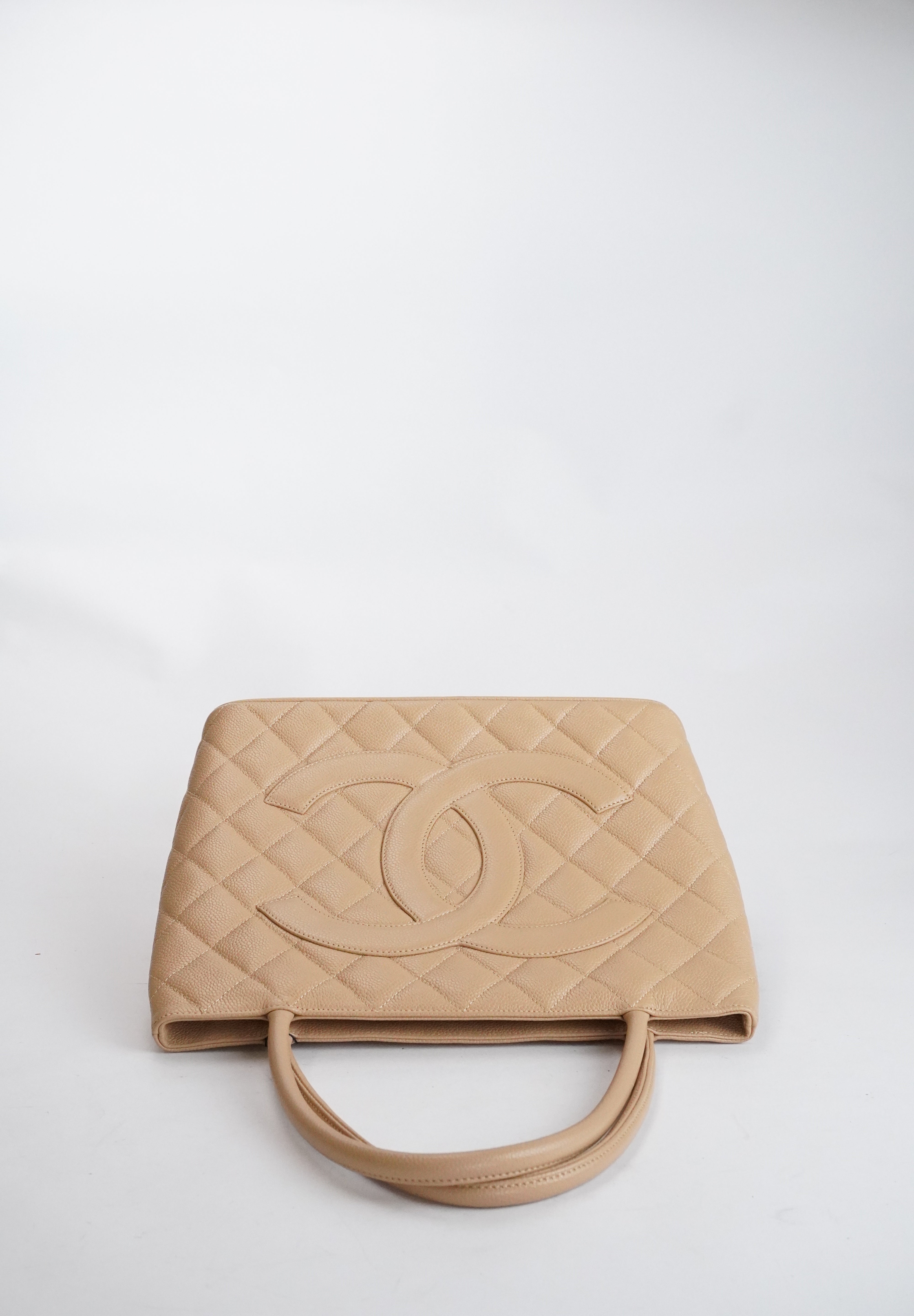 CHANEL Medallion Tote Beige Caviar